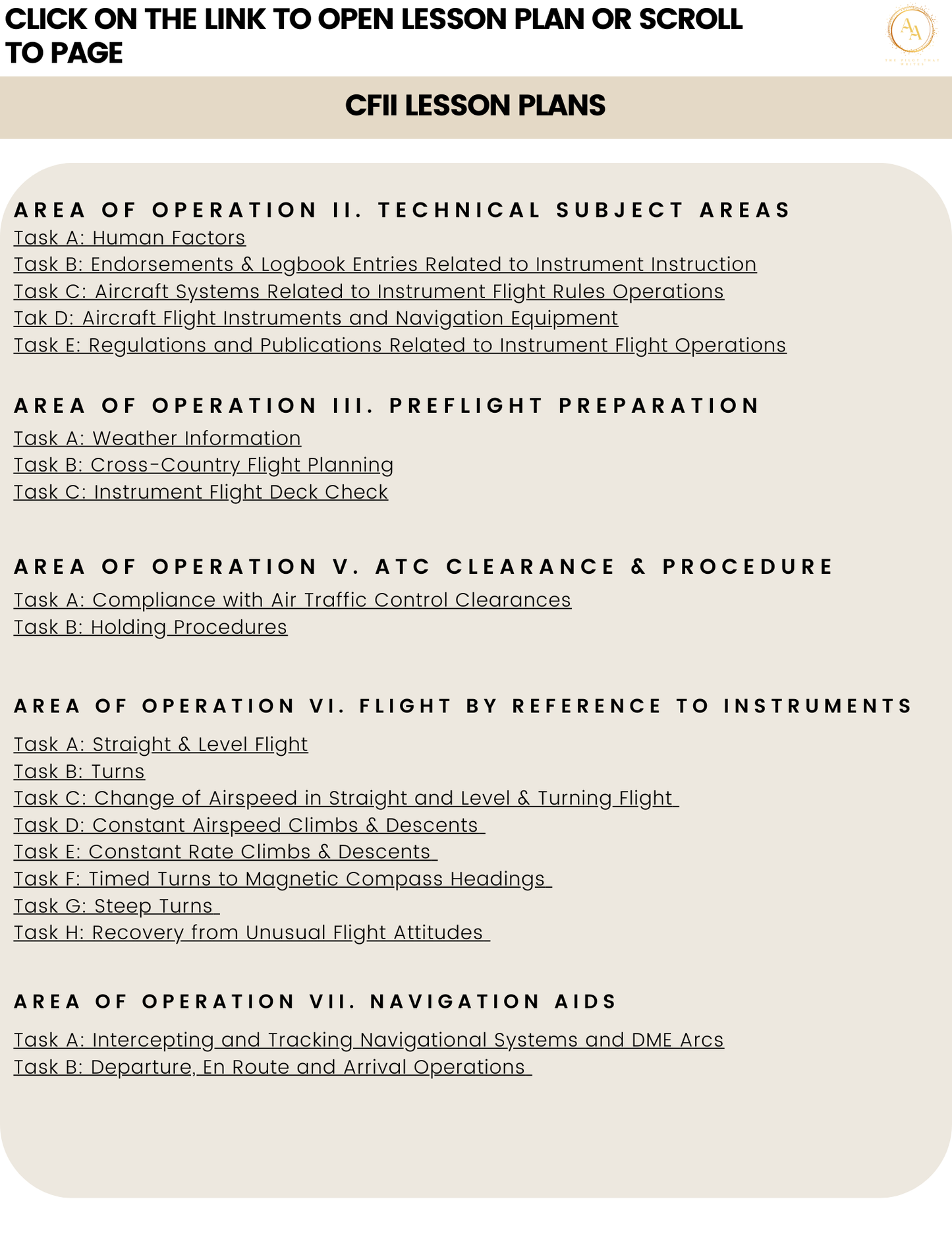 CFI/CFII Lesson Plan Bundle - Airlines on Autopilot