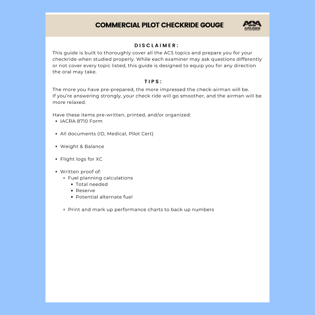 Commercial Checkride Study Guide