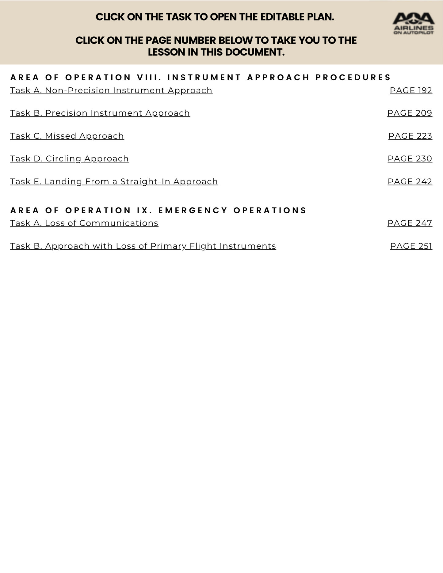 CFI/CFII Lesson Plan Bundle
