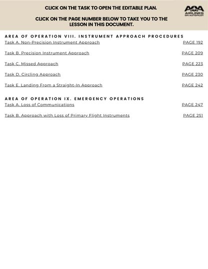 CFI/CFII Lesson Plan Bundle