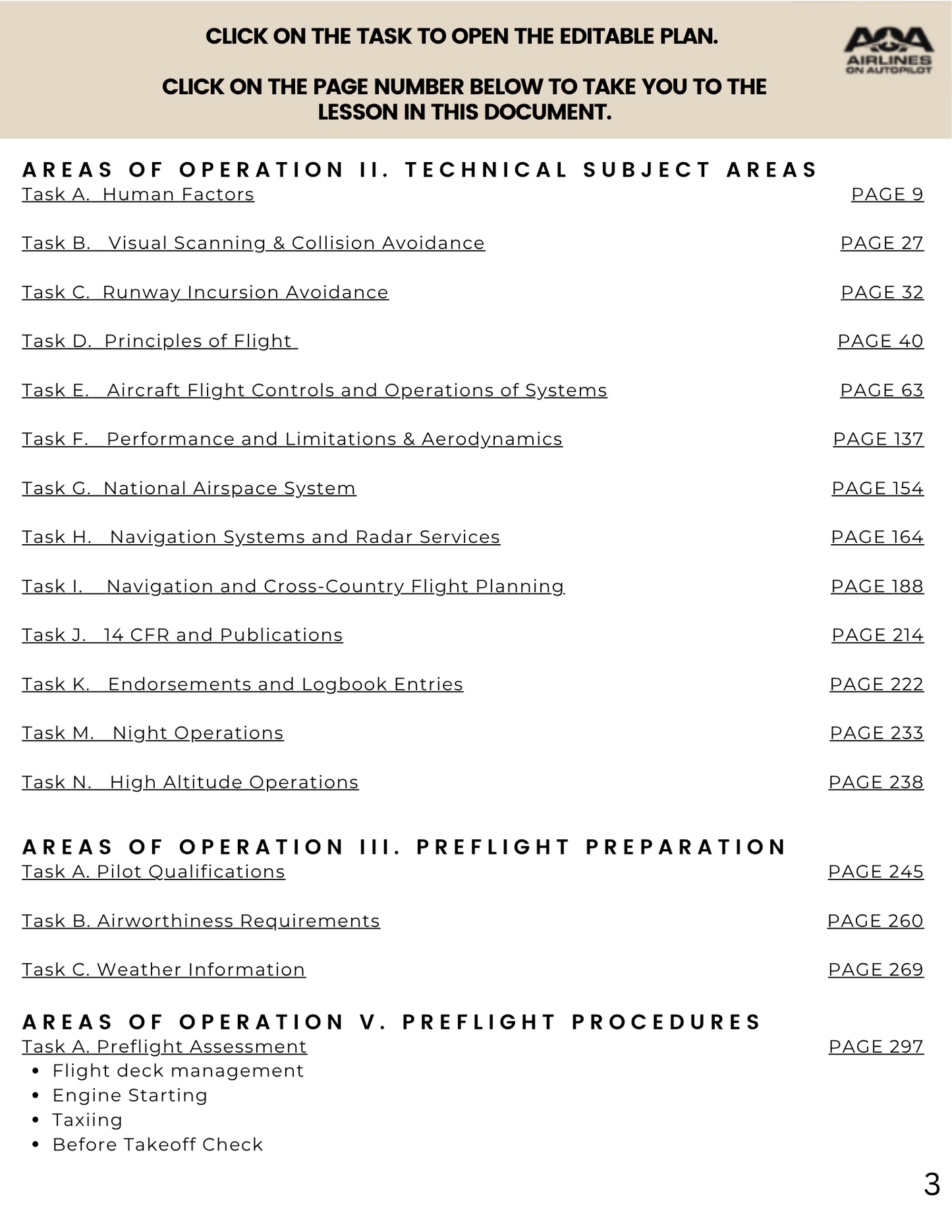 CFI Lesson Plans