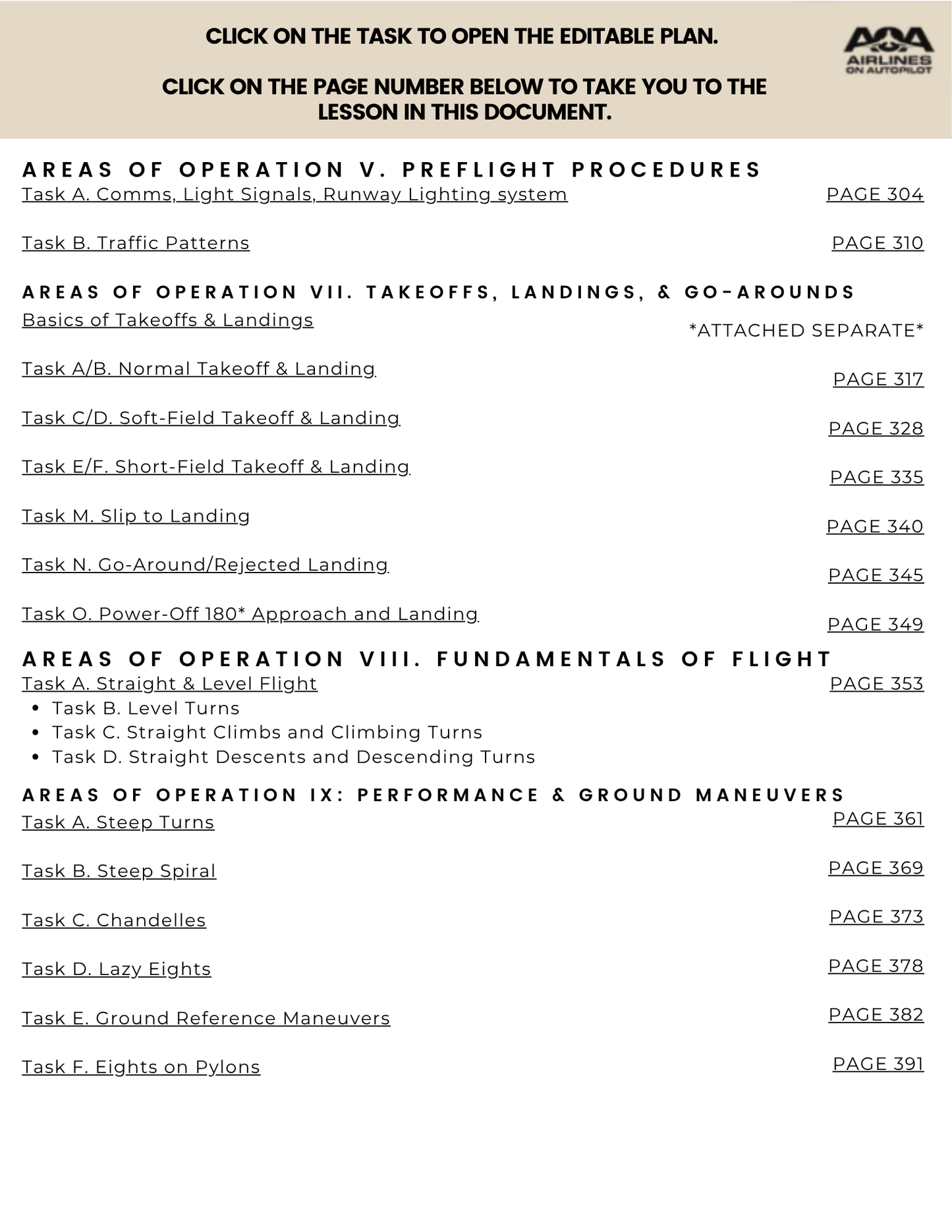 CFI Lesson Plans