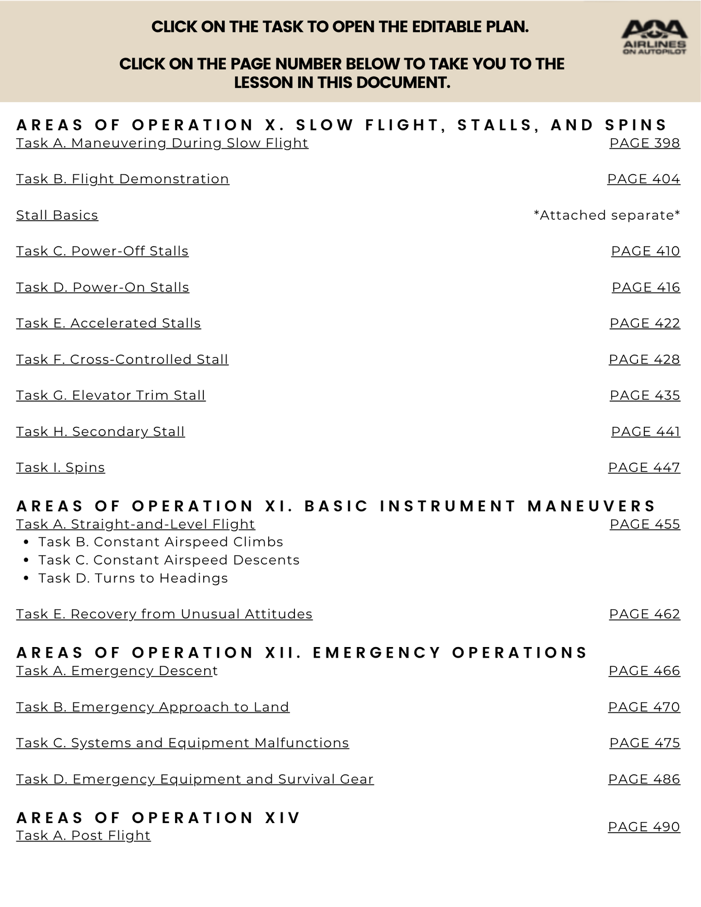 CFI Lesson Plans