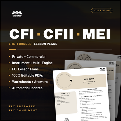 CFI/CFII/MEI Lesson Plan Bundle - Airlines on Autopilot