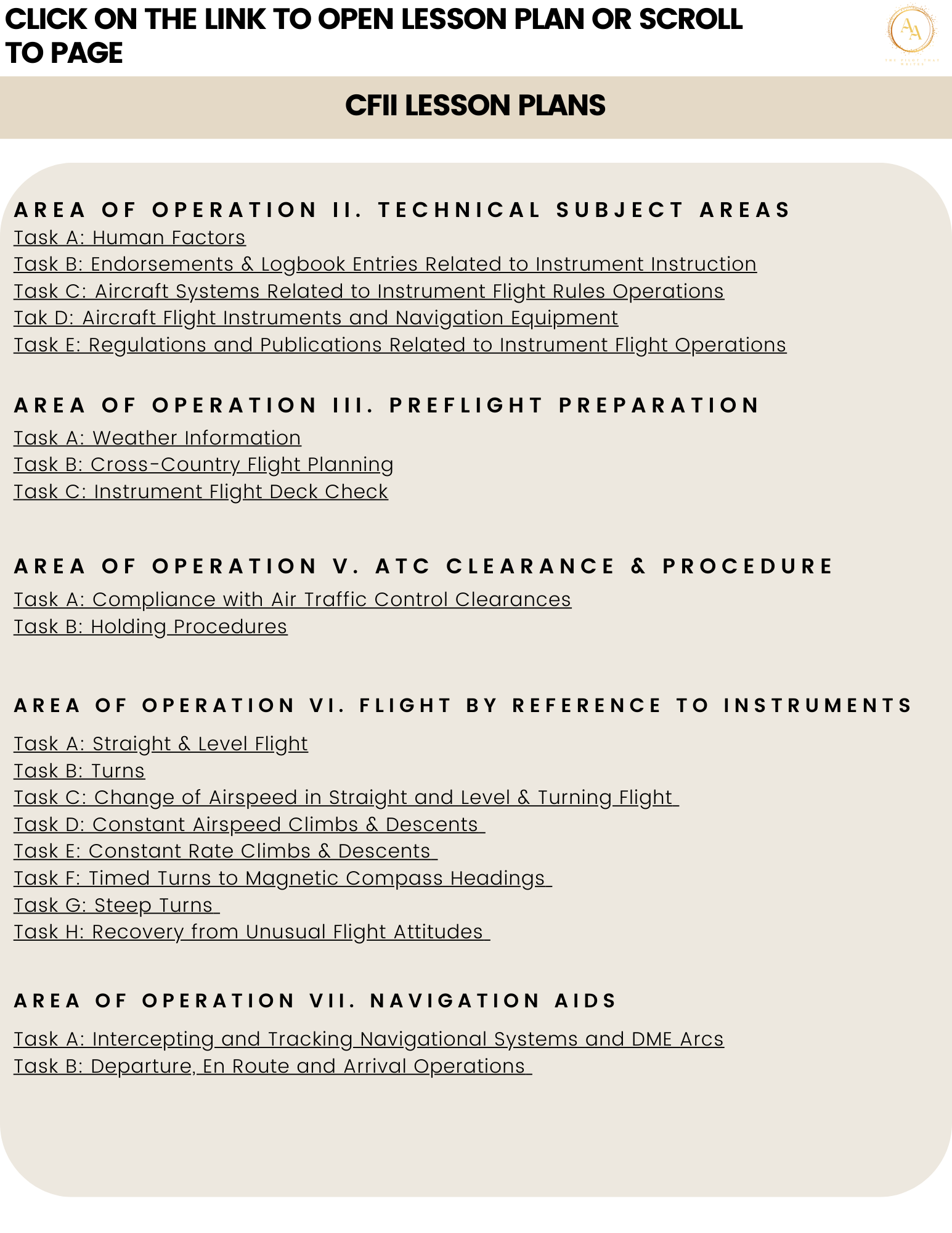 CFII Lesson plans - Airlines on Autopilot