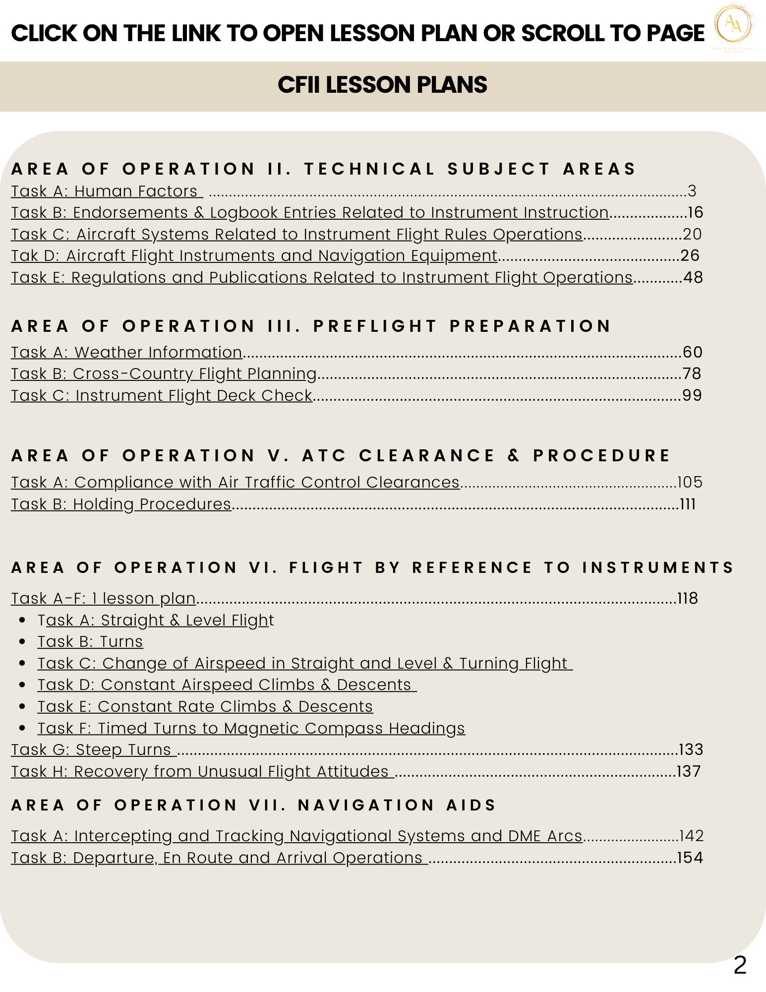 CFI/CFII/MEI Lesson Plan Bundle - Airlines on Autopilot