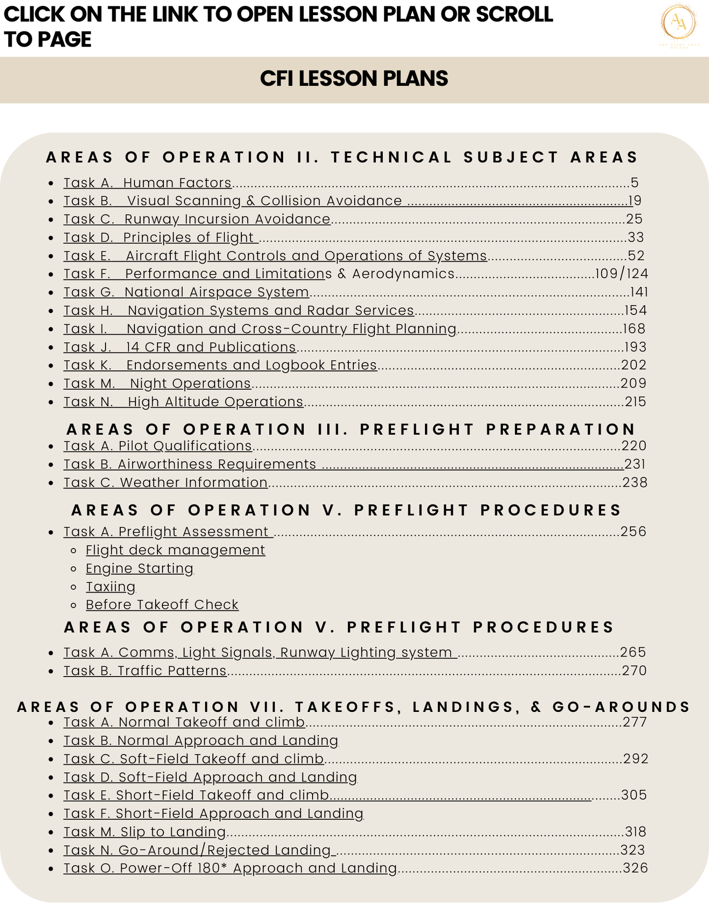 CFI/CFII/MEI Lesson Plan Bundle - Airlines on Autopilot