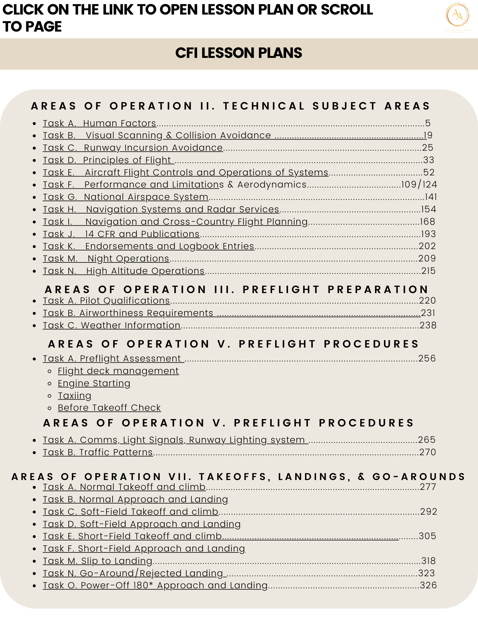 CFI/CFII/MEI Lesson Plan Bundle - Airlines on Autopilot