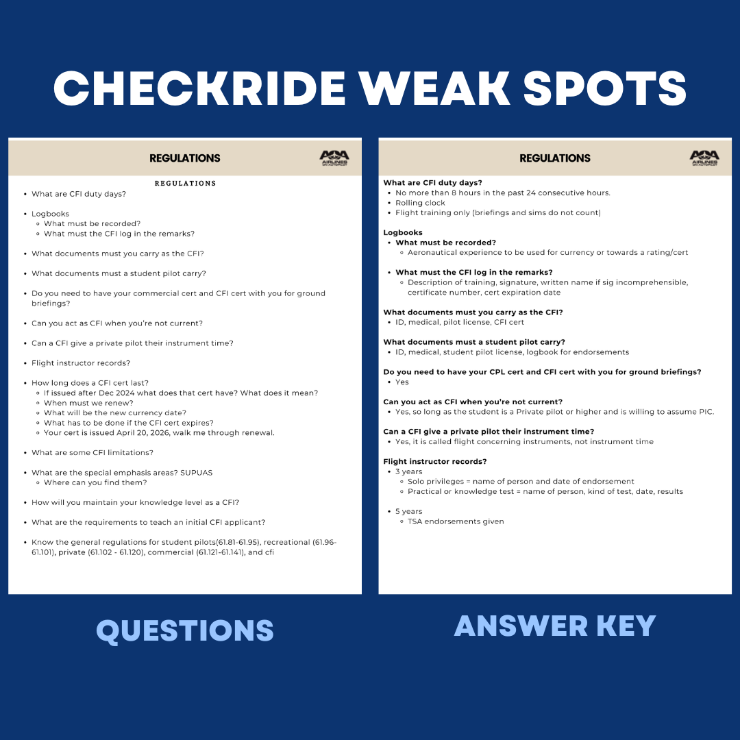 CFI Checkride Study Guide