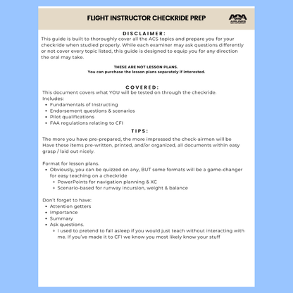 CFI Checkride Study Guide