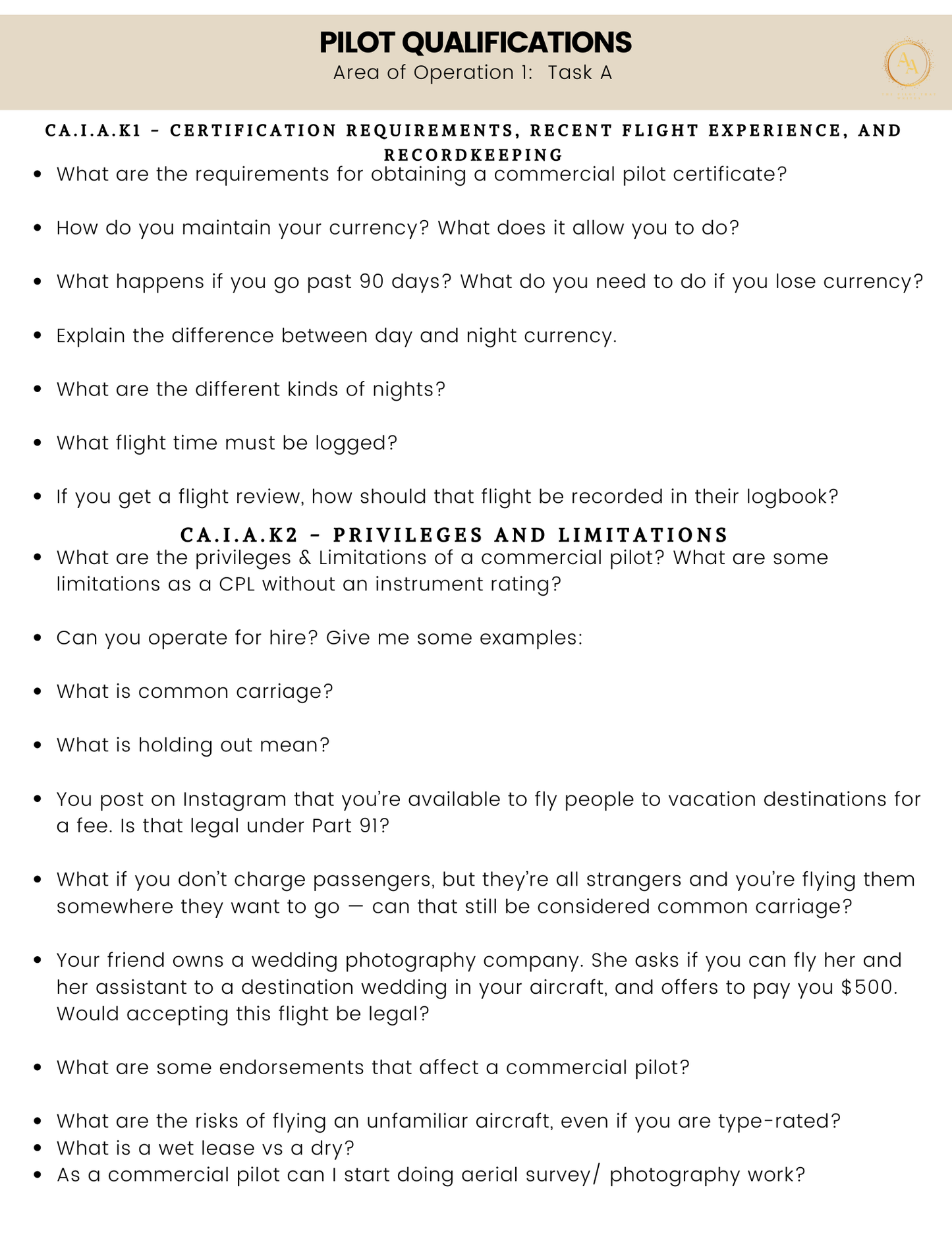 Commercial-Multi Checkride Study Guide - Airlines on Autopilot