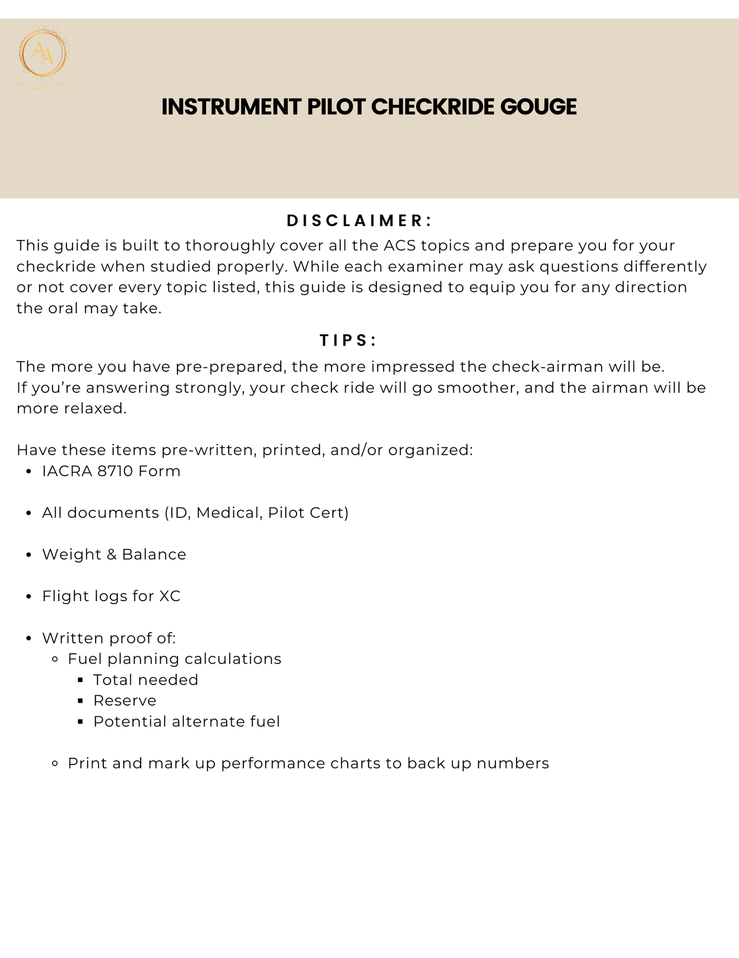 Instrument Checkride Study Guide - Airlines on Autopilot