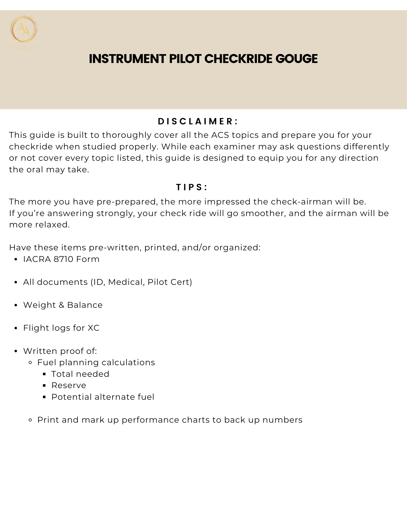 Instrument Checkride Study Guide - Airlines on Autopilot