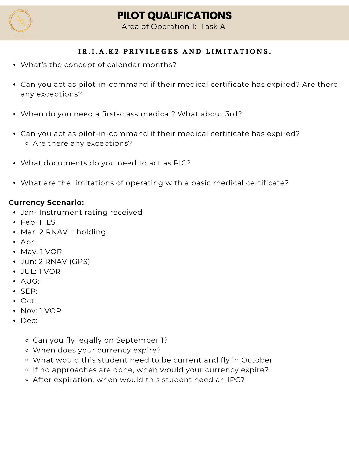 Instrument Checkride Study Guide - Airlines on Autopilot