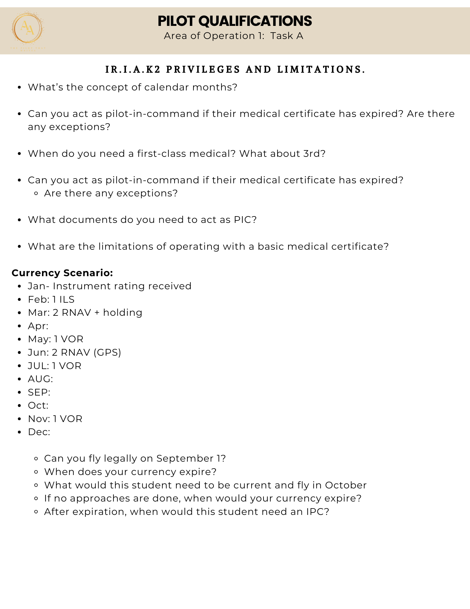 Instrument Checkride Study Guide - Airlines on Autopilot