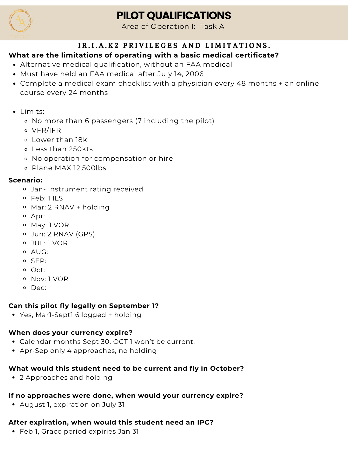 Instrument Checkride Study Guide - Airlines on Autopilot