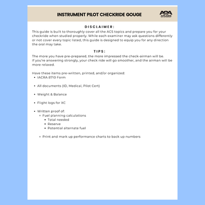 Instrument Checkride Study Guide