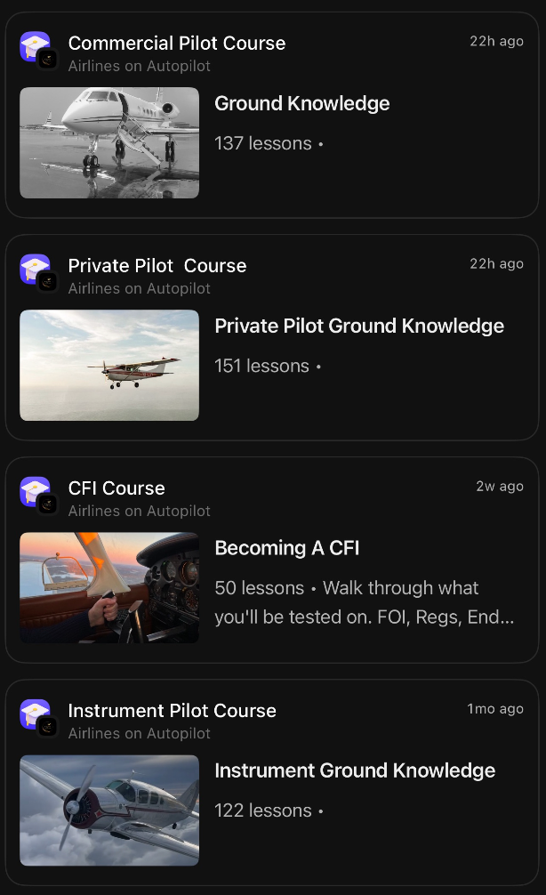 AOA pilot courses! **MULTI/CFI will be added by 8.20.25** - Airlines on Autopilot