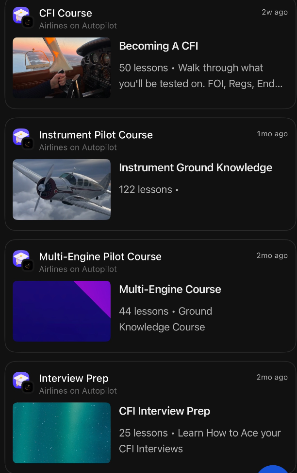 AOA pilot courses! **MULTI/CFI will be added by 8.20.25** - Airlines on Autopilot