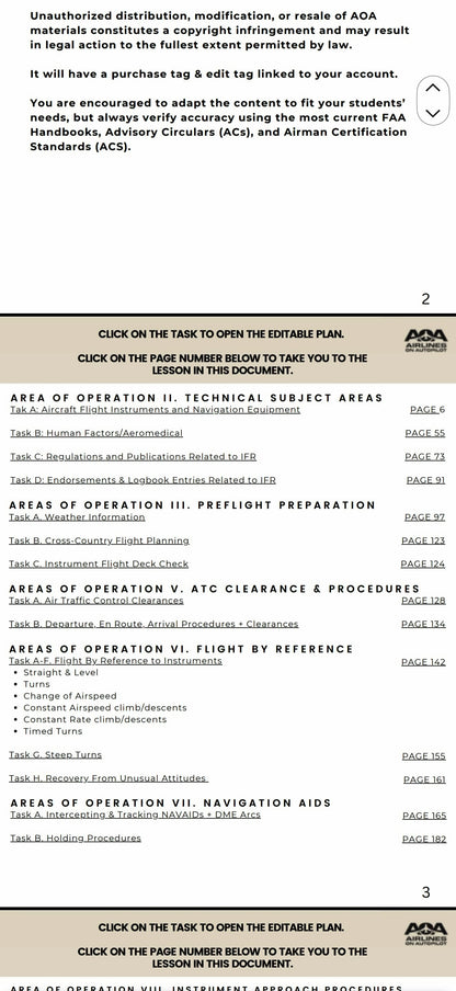 CFI/CFII Lesson Plan Bundle